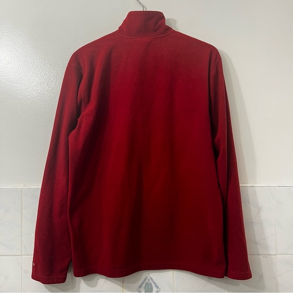 North Face Men’s 1/4 Quarter Zip M Red Fleece Hiking Outdoor Gym Travel Jacket - Picture 7 of 12